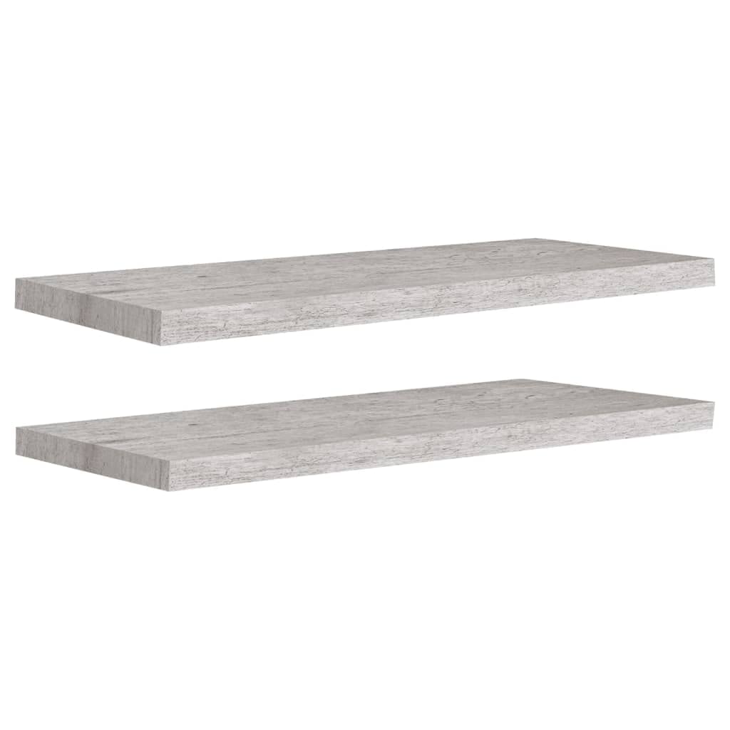 vidaXL Wall Shelves Floating Display Shelves - 2 Pcs Concrete Gray - Invisible Mounting - 31.5x9.3x1.5 - Honeycomb MDF & Metal Frame - Up to 22 lb Each