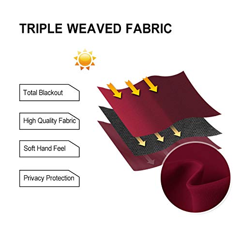 Dwcn Blackout Curtains-Tie Up Shade For Window Thermal Insulated Room Darkening Rod Pocket Curtains For Kitchen Thanksgiving Day