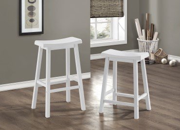BARSTOOL - 2PCS / 29'H / WHITE SADDLE SEAT