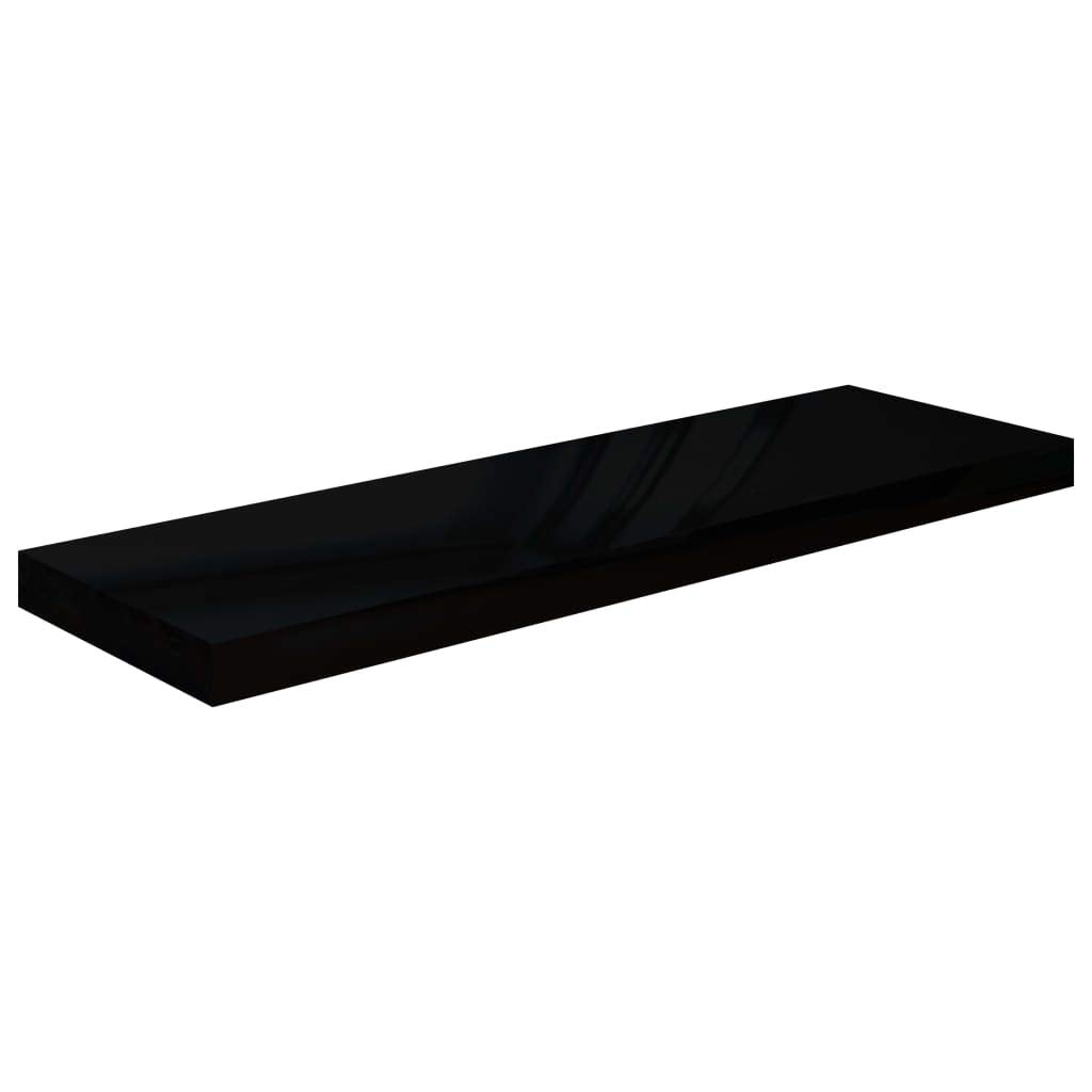 Vidaxl Floating Wall Shelves 2 Pcs High Gloss Black 31.5''X9.3''X1.5'' Mdf