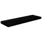Vidaxl Floating Wall Shelves 2 Pcs High Gloss Black 31.5''X9.3''X1.5'' Mdf