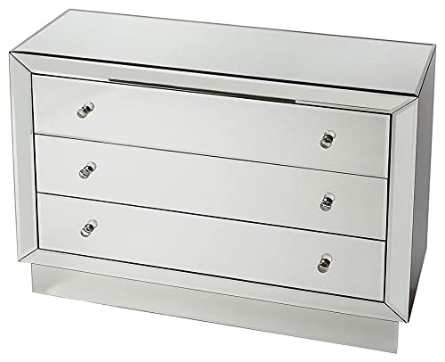 HomeRoots Clear Mirror, MDF Emma Mirrored Chest