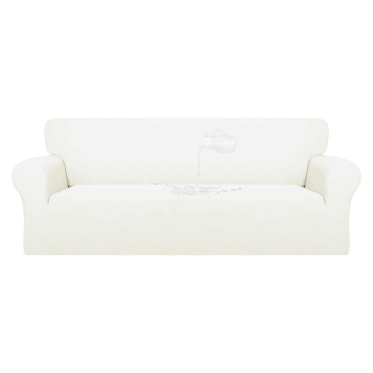 Purefit 100% Dual Waterproof Couch Cover Slipcovers For Couches And Sofas - Stretch Non Slip Fleece Sofa Covers Washable, Leakproof Furniture Protector For Kids, Pets, Dog (Sofa, Beige)
