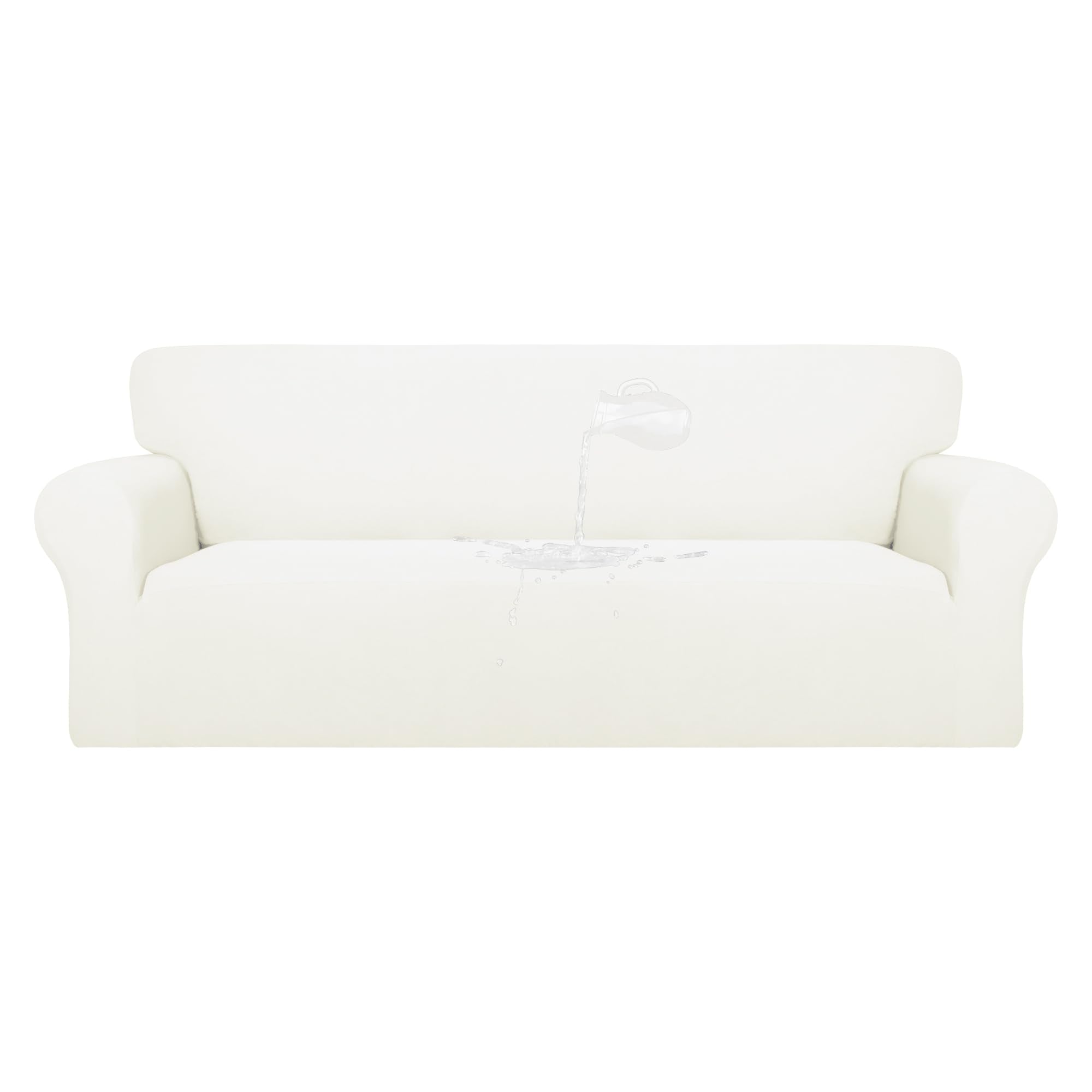 Purefit 100% Dual Waterproof Couch Cover Slipcovers For Couches And Sofas - Stretch Non Slip Fleece Sofa Covers Washable, Leakproof Furniture Protector For Kids, Pets, Dog (Oversized Sofa, Beige)