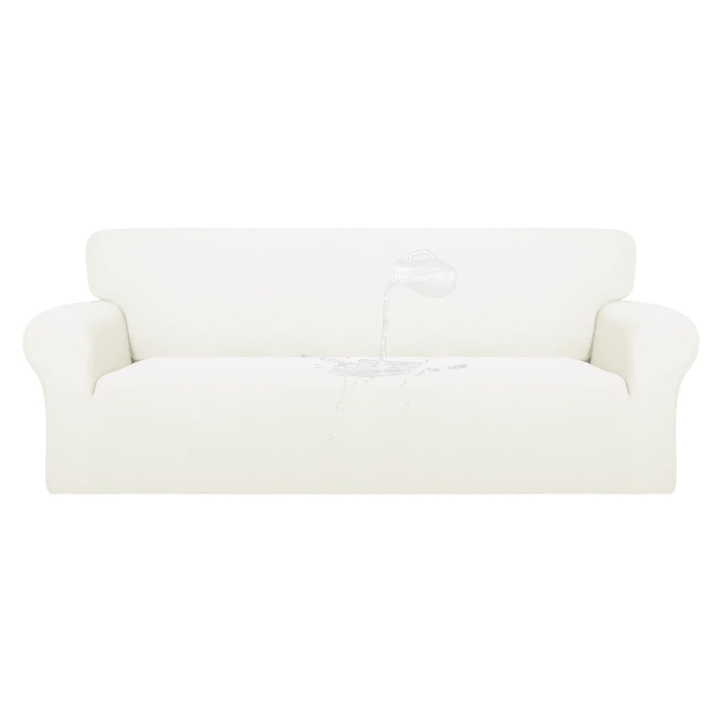 Purefit 100% Dual Waterproof Couch Cover Slipcovers For Couches And Sofas - Stretch Non Slip Fleece Sofa Covers Washable, Leakproof Furniture Protector For Kids, Pets, Dog (Oversized Sofa, Beige)