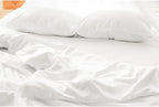 Queen Bed Sheet Set 100% Organic Cotton GOTS Certified Queen Flat Sheet, Fitted Sheet and Pillowcase Snow White