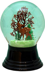 Alexander Taron Importer Pr1566 Perzy Snowglobe-Medium Doe With Tree-5" H W X 3" D, Green