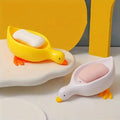 XBEY DuckShape Self Draining Soap Dish Holder SelfDraining Bathroom Soap Holder Cute Plastic Soap Tray with Drainage Creative
