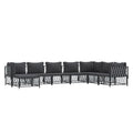 vidaXL Patio Furniture Set 8 Piece, Sectional Sofa with Cushions, Patio Lounge Set for Outdoor Garden Lawn Backyard, Anthracite Steel