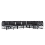 vidaXL Patio Furniture Set 8 Piece, Sectional Sofa with Cushions, Patio Lounge Set for Outdoor Garden Lawn Backyard, Anthracite Steel