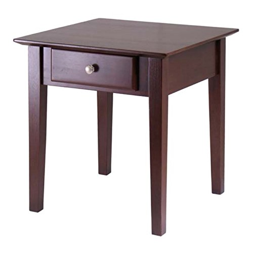 Ergode Wood Stafford End Table | Classic & Contemporary Design | Oyster Gray Finish | Drawer & Shelf | Solid & Composite Wood | 19.9" W x 18.9" D x 22" H (16018-VV) (94821-VV)