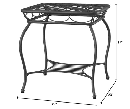 International Caravan Santa Fe Nailhead 20-inch Side Table Antique Black