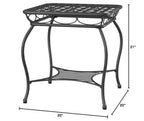 International Caravan Santa Fe Nailhead 20-inch Side Table Antique Black