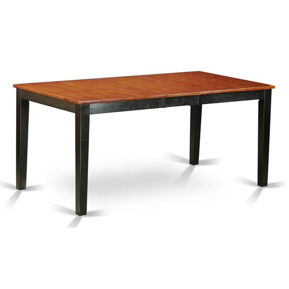 East West Furniture NIT-BLK-T Nicoli Dining Room Table - a Rectangle kitchen Table Top with Butterfly Leaf, 36x66 Inch, Black