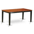 East West Furniture NIT-BLK-T Nicoli Dining Room Table - a Rectangle kitchen Table Top with Butterfly Leaf, 36x66 Inch, Black