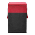 CUTBAZZ Red & Black Strap Design 68 L Laundry Basket for Clothes & Toys With Lid & Side Handles Durable Foldable and Collapsible