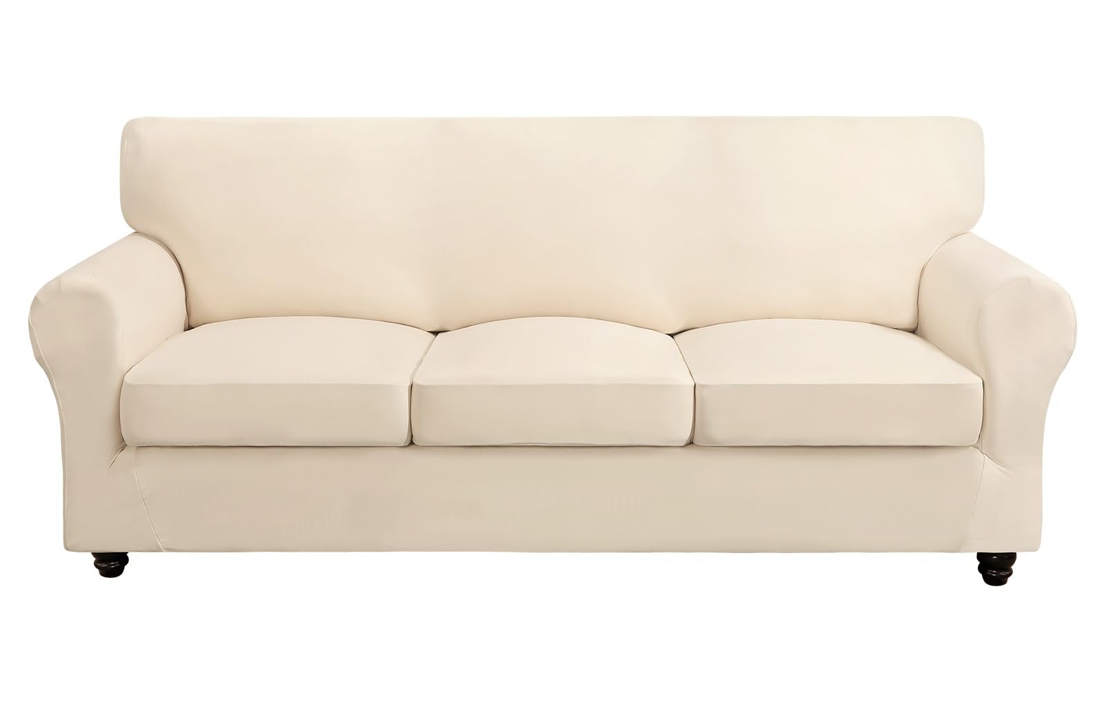 Searchi Stretch Sofa Cover Couch Cover, 4 Pieces Sofa Slipcover With 3 Separate Cushion Cover, Washable Furniture Protector For Living Room(Sofa, Beige)