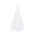 vidaXL Artificial Half Pre-lit Christmas Tree - Space-Saving Design, White PVC with LED Lights, 82.7" Tall, Ideal for Xmas Holidays