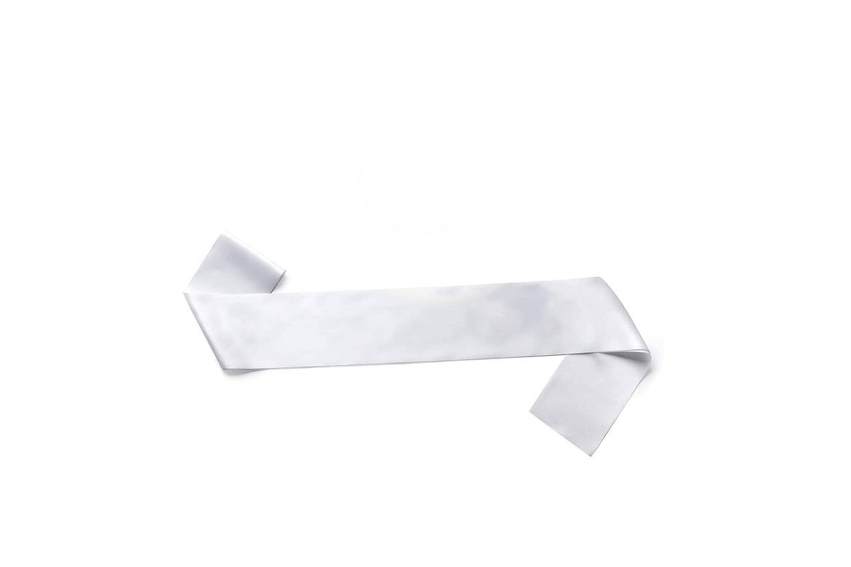 Hubops Plain White sash Blank/Plain Satin Sash Party DIY Plain Sash Party Accessory for Wedding, Hen Party, White Party Decorati