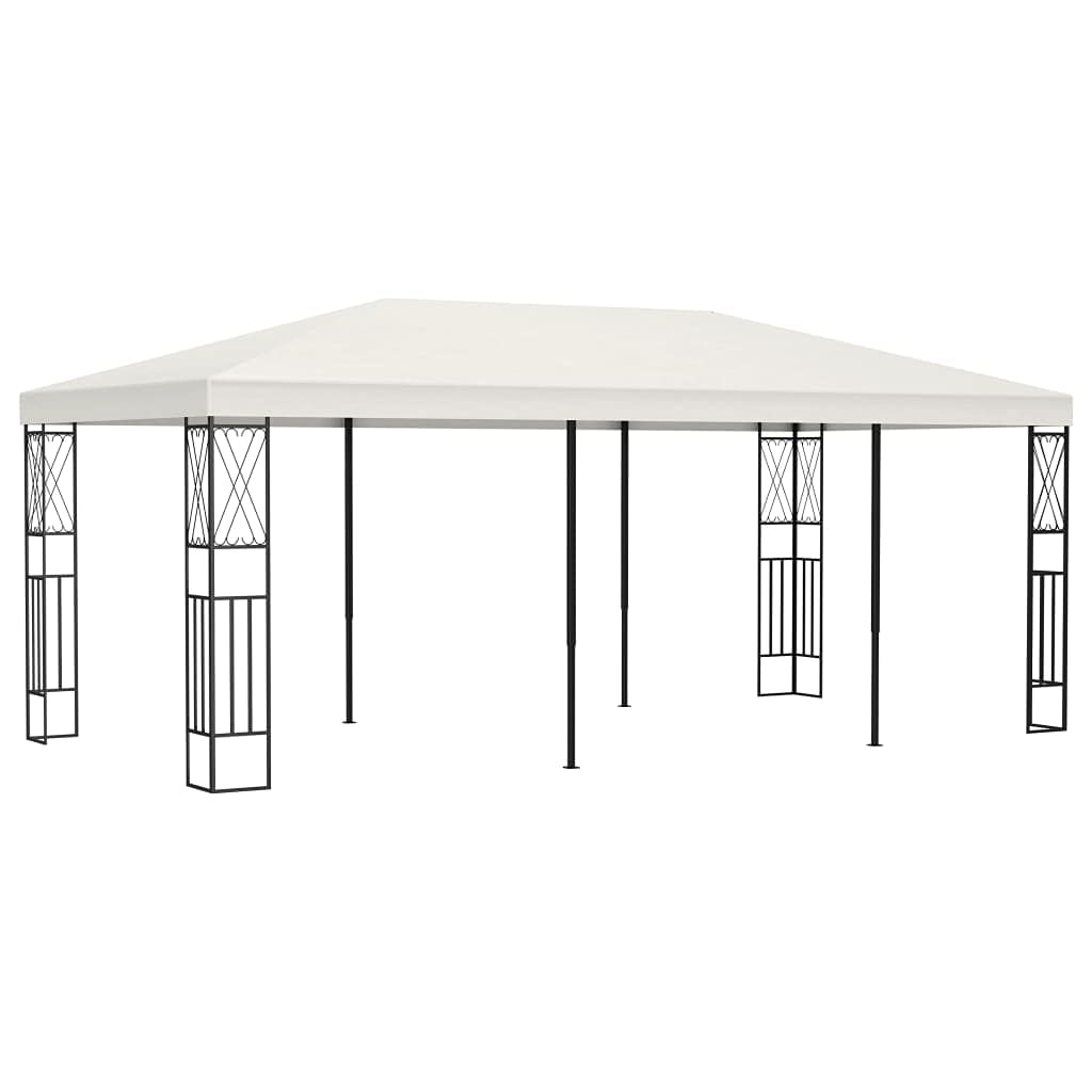 Vidaxl Gazebo Awning Sunshade Sun Canopy Party Tent Outdoor Living Garden Gazebo Terrance Canopy Backyard Balcony Home 19.6' Cream Fabric