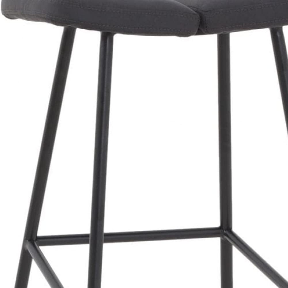 HomeRoots Brown and Grey 30' Brown Black Bar Height Backless Bar Chair with Footrest