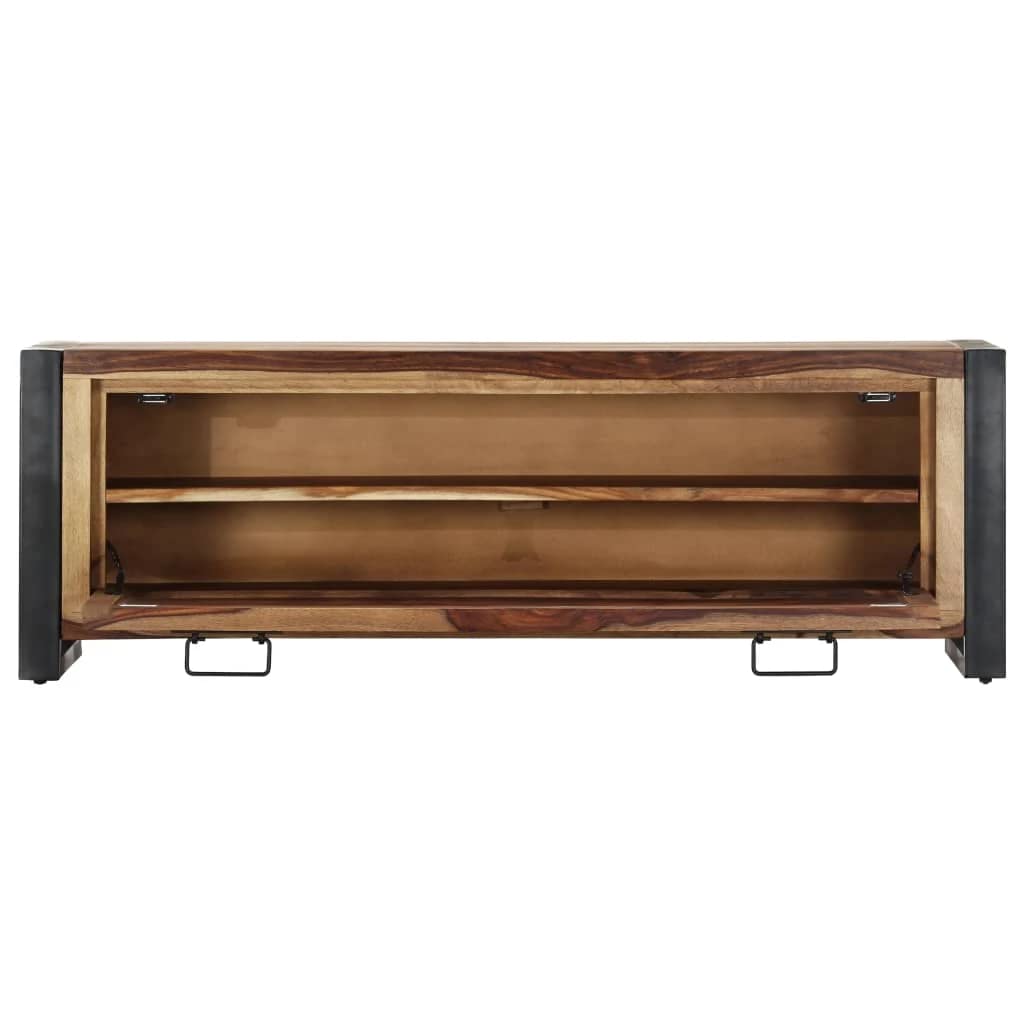 vidaXL Shoe Storage Bench, Shoe Cabinet with Shelf, Entryway Bench, Hidden Shoe Storage for Entryway Hallway Bedroom, Solid Sheesham Wood