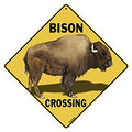 CROSSWALKS Bison Crossing 12 X 12 Aluminum Sign (X349)