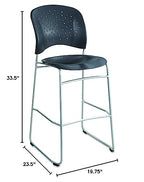 Safco Products 6806Bl Reve Bistro Height Chair With Round Back, Black
