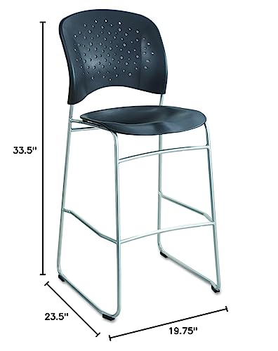 Safco Products 6806Bl Reve Bistro Height Chair With Round Back, Black