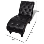 INLIFE Chaise Longue Brown Faux Leather