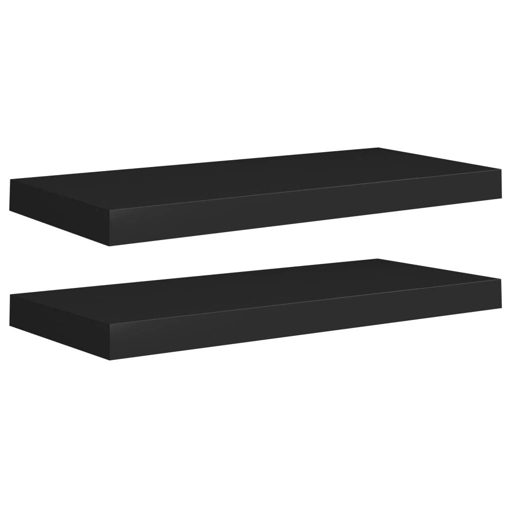 vidaXL Floating Wall Shelves - Set of 2, Stylish Display Storage, Invisible Mounting System, Honeycomb MDF and Metal Frame, Dura