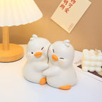 Jarpsiry Cute Hug Ducks Decorative Bookends, Unique Book Ends To Hold Books Creative Resin Book Holder Stopper For Home Office D