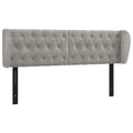 Vidaxl Headboard, Upholstered Headboard For Bed Home, Bed Headboard With Ears, Bedroom Furniture, Light Gray 64.2"X9.1"X30.7"/34.6" Velvet