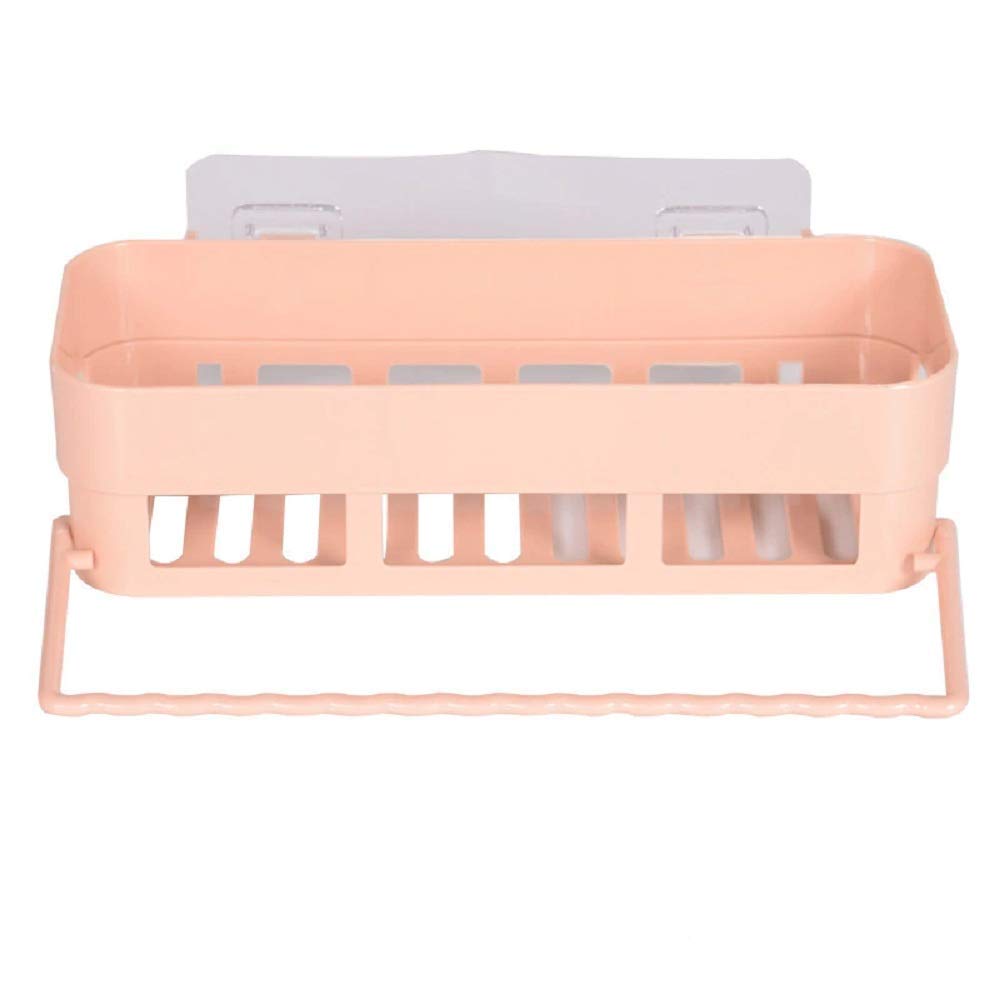 RD MALL Bathroom Wall Hanging Corner Kitchen Organizer ABS Plastic Shower Shelf/Storage Rack Magic Sticker, Standard, Multicolou