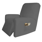 Easy-Going 4 Pieces Microfiber Stretch Recliner Slipcover - Spandex Soft Fitted Sofa Couch Cover, Washable Furniture Protector With Elastic Bottom For Kids, Pet(Recliner, Gray)