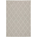 HomeRoots Grey Polypropylene 10’x13’ Gray and Ivory Trellis Indoor Outdoor Area Rug