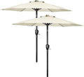 Simple Deluxe 2 Pack 9Ft Patio Umbrella Outdoor Table Market Umbrella, 8 Sturdy Ribs For Garden, Deck, Backyard, Pool, Creamy Wh