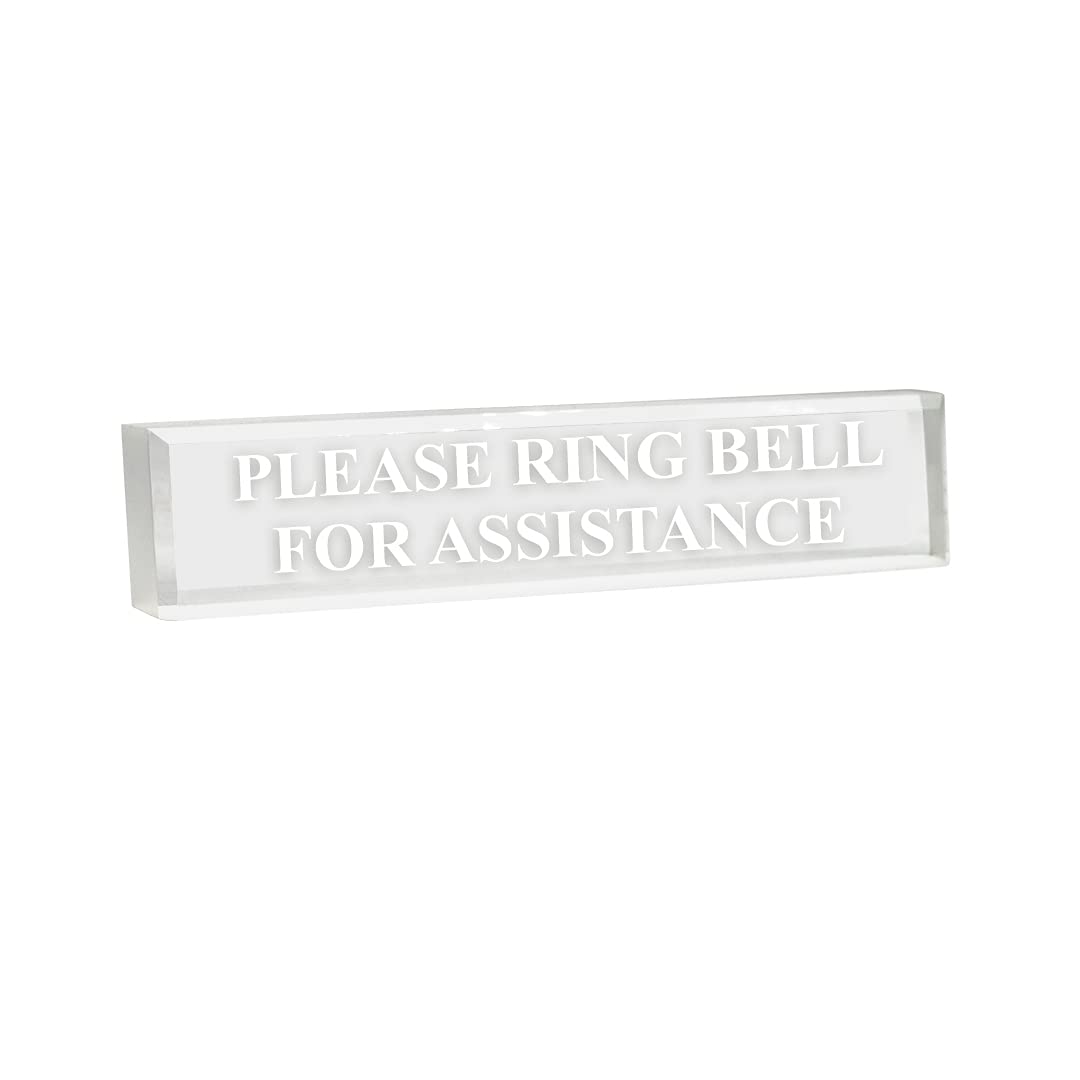 Please Ring Bell For Assistance 2' X 8' Frosted Acrylic - Office Desk Accessories D  Cor
