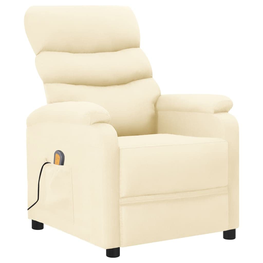 vidaXL Massage Recliner Cream Faux Leather