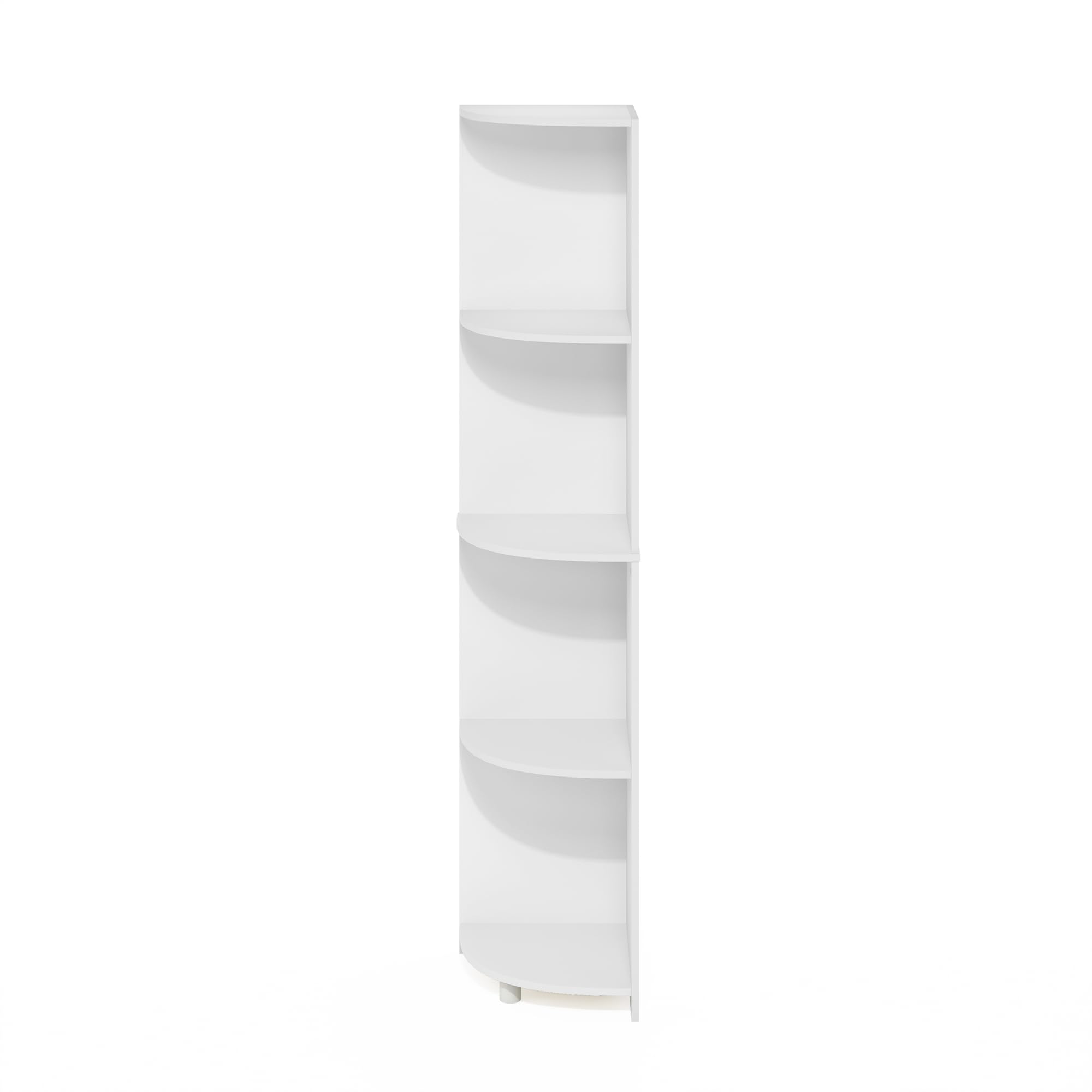 Furinno Econ 4-Tier Corner Shelf Bookcase, Bookshelf, White