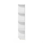 Furinno Econ 4-Tier Corner Shelf Bookcase, Bookshelf, White