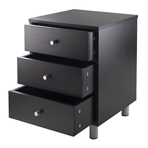 Ergode Claire Curved Nightstand - White | Versatile Bedroom Accent Table | Pull-Out Drawer & Bottom Shelf | (20933-VV)