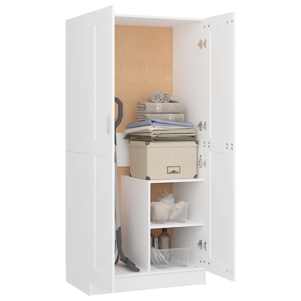 vidaXL Wardrobe White 32.5&quot;x20.3&quot;x70.9&quot; Engineered Wood
