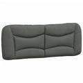 vidaXL Dark Gray Upholstered Headboard Cushion - Breathable Fabric Pillow with Zipper and PP Fiber Filling for Bedroom Comfort, 53.9"x5.9"x18.9"