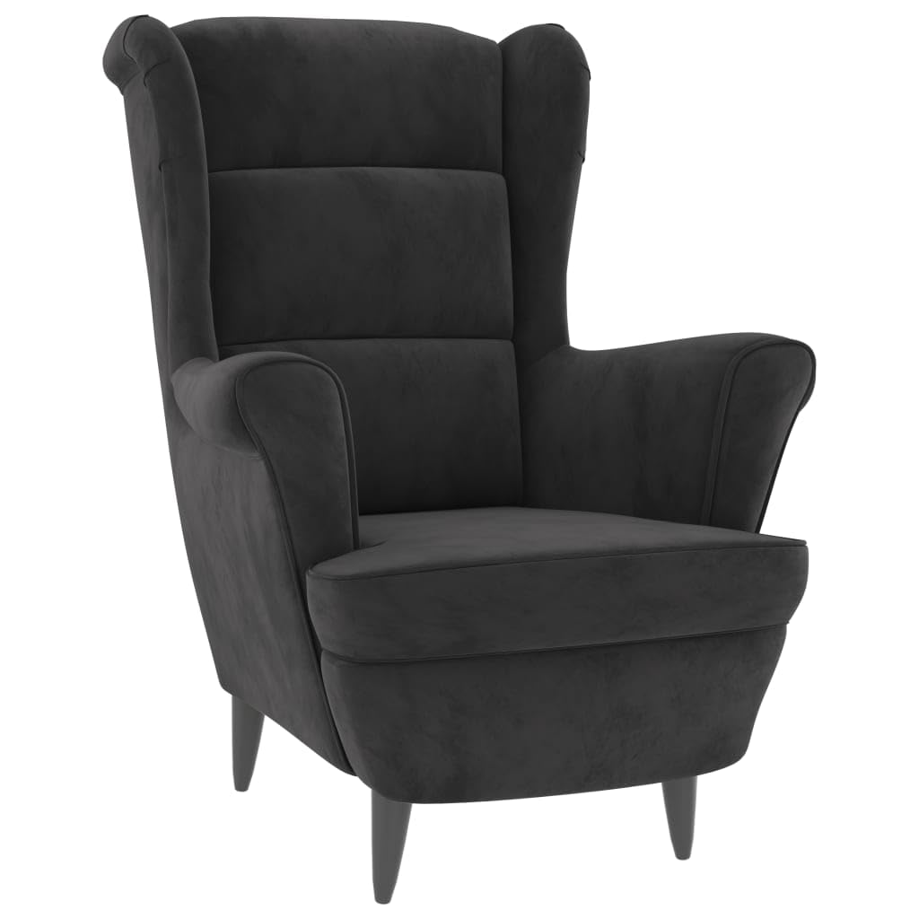 vidaXL Velvet Armchair in Dark Gray - Elegant Retro-Style Lounge Chair with Durable Plywood Frame and Cozy Padding