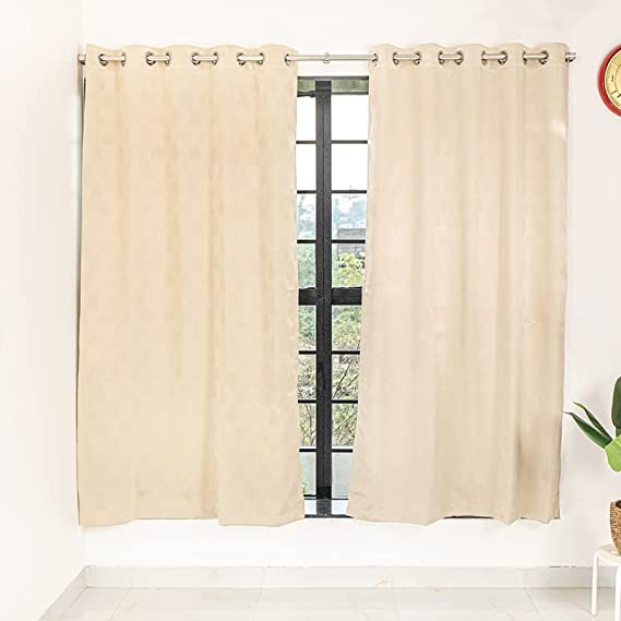 Parda Online Room Darkening Curtain for Bedroom | 3 Layer Thermal Insulated Embossed Diamond Design | Eyelet | Blackout | Noise