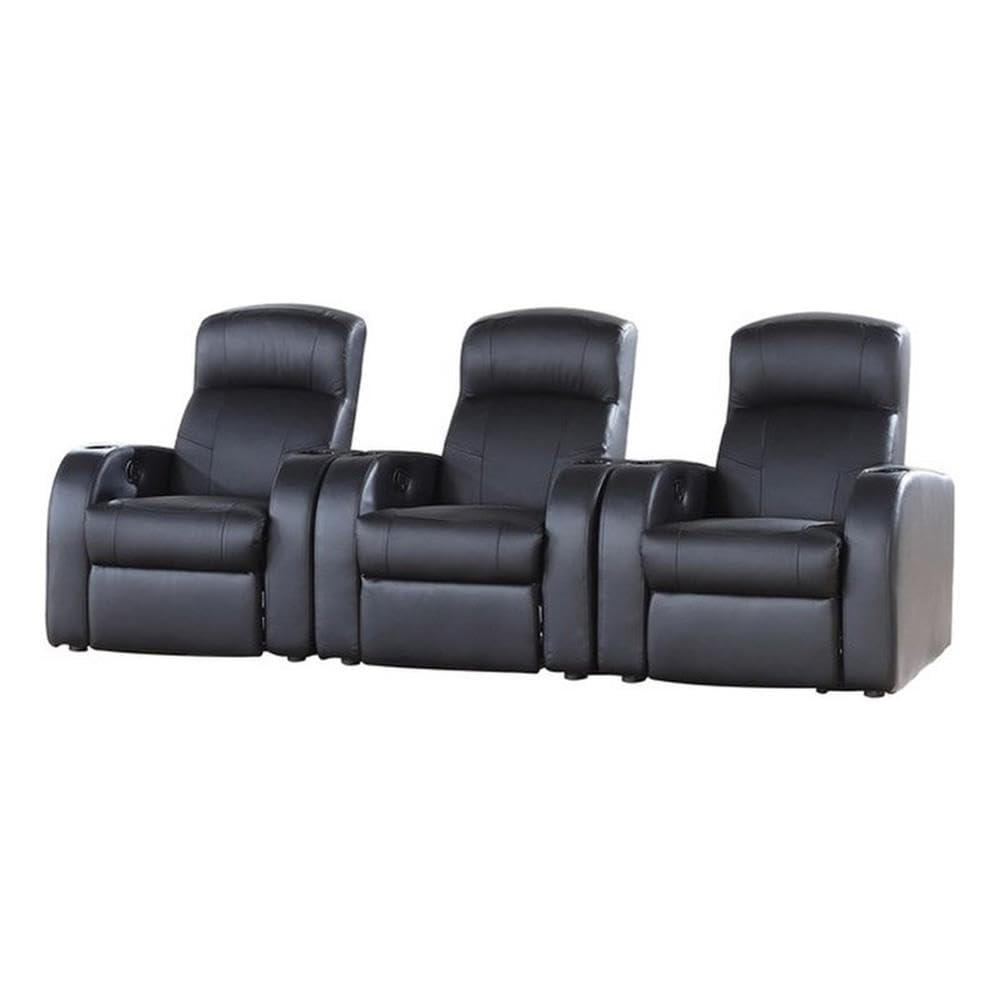 Coaster Cyrus 3-Piece Theater Seating (3R), Black