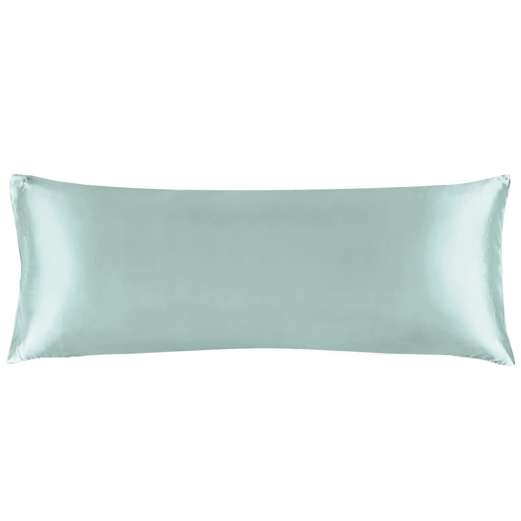 Bedelite Satin Silk Body Pillow Pillowcase For Hair And Skin, Premium And Silky Haze Blue Long Body Pillow Case Cover 20X54 With