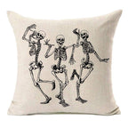 Mfgneh Halloween Skull Pillow Covers, Home Decor Cotton Linen Sofa Throw Pillow Case Cushion Cover 18' X 18'