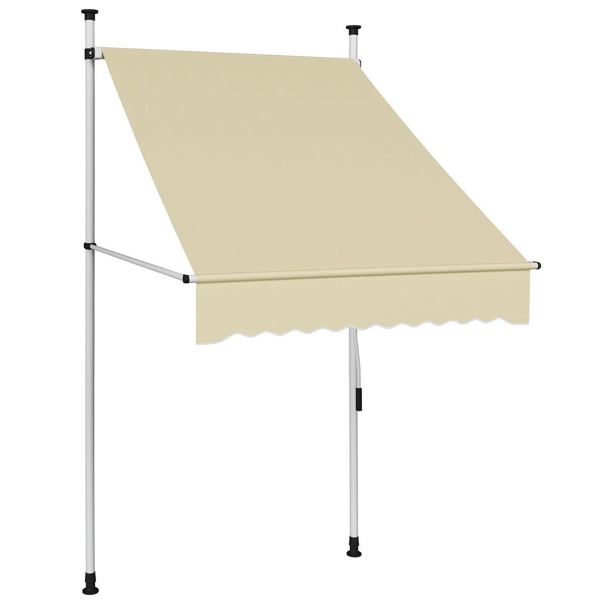 vidaXL Manual Retractable Awning - 39.4&quot; Cream - Water, Dirt, UV & Weather Resistant - Resistant Polyester with PU Coating - Robust Steel Frame - Ideal for Windows, Terraces, Balconies & Gardens